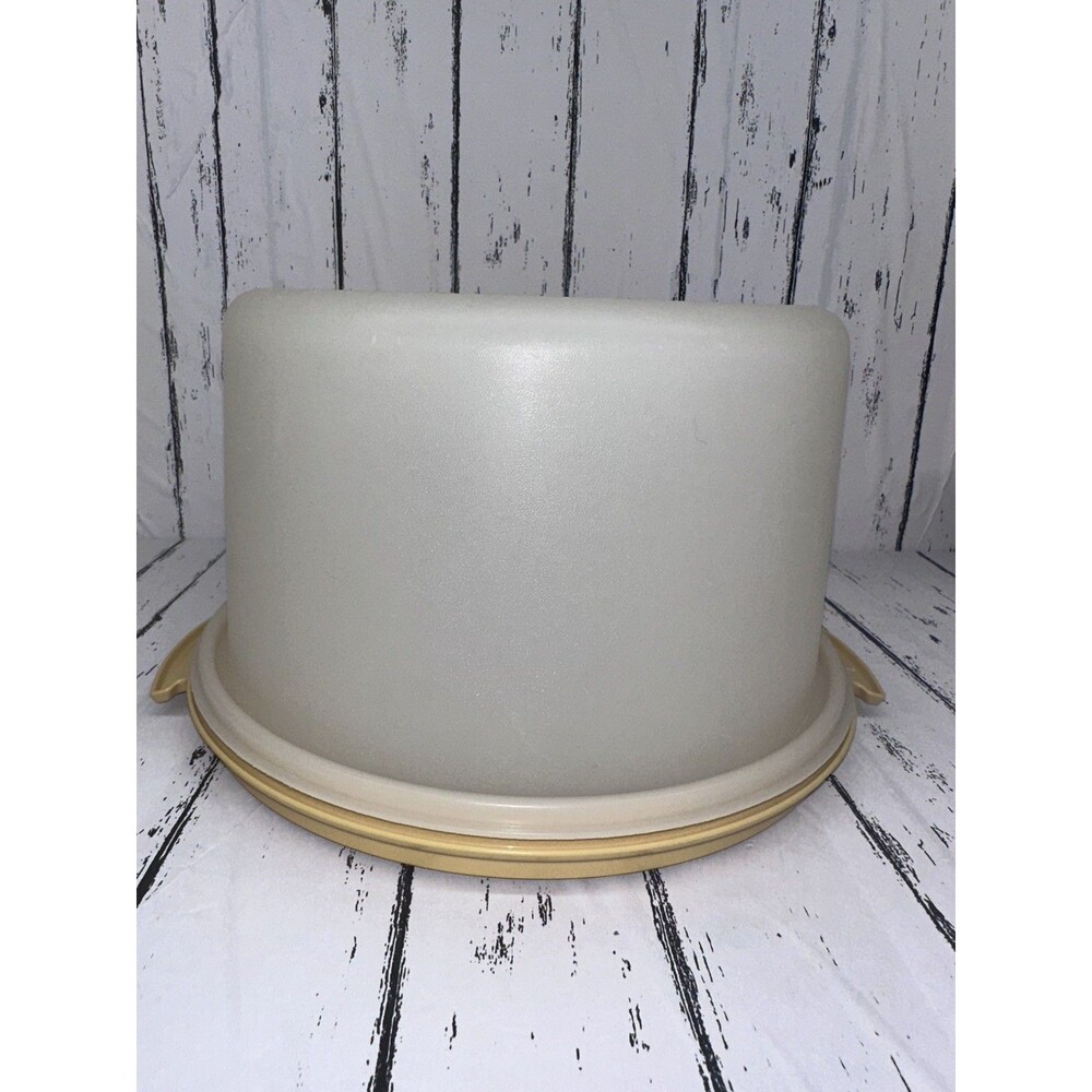 Tupperware 683-2 Clear/White 10” Cake Carrier USA Made~Vintage 684-2 base